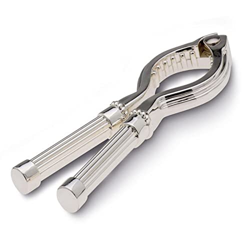 edle versilberte Champagnerzange mit Rillen 13.5 cm - Sektzange zum öffnen von Sekt-, Champagner- oder Schaumweinflaschen von H.Bauer jun.