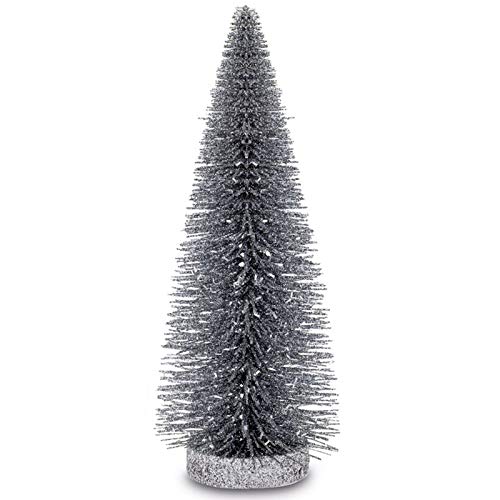 großer Tannenbaum - Deko Glitzerbaum - dunkel-Silber Ø 10 cm Metall-Kunststoff Höhe 25 cm von H.Bauer jun.