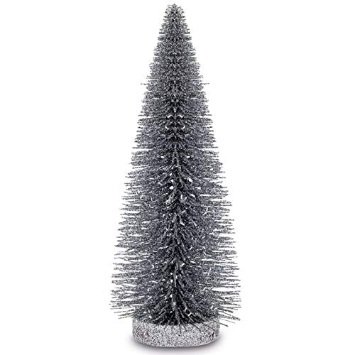 Deko Glitzerbaum 25 cm - großer Metall-Tannenbaum dunkel-Silber Ø 10 cm - Dekobaum für Advent, Weihnachten und Winter von H.Bauer jun.