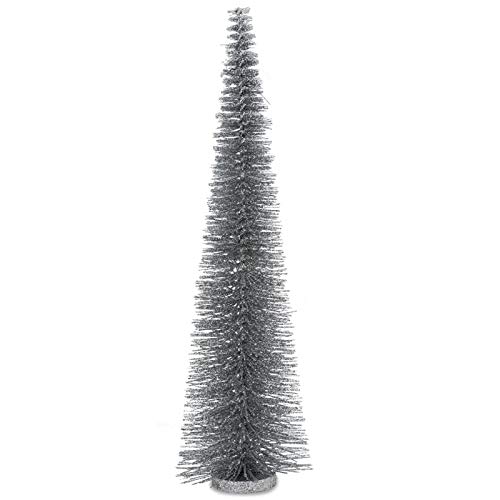 großer Tannenbaum - XXL Deko Glitzerbaum - Silber Ø 15 cm Metall-Kunststoff Höhe 55 cm von H.Bauer jun.