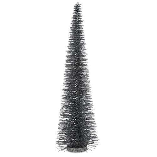 großer Tannenbaum - XXL Deko Glitzerbaum - grau Ø 15 cm Metall-Kunststoff Höhe 55 cm von H.Bauer jun.