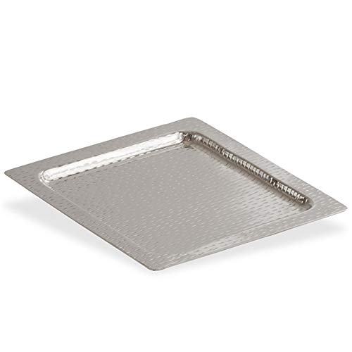 großes quadratisches Aluminium Tablett 30x30 cm - flaches Dekotablett für Trockengestecke, für Kerzen, für Dekofiguren, zu Ostern oder Weihnachten von H.Bauer jun.