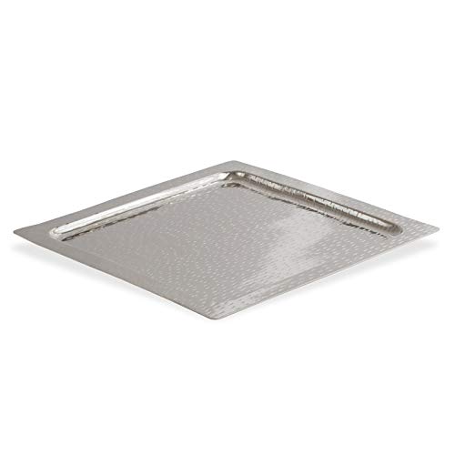 großes quadratisches XXL Aluminium Tablett 50x50 cm - flaches Dekotablett für Trockengestecke, für Kerzen, für Dekofiguren, zu Ostern oder Weihnachten von H.Bauer jun.