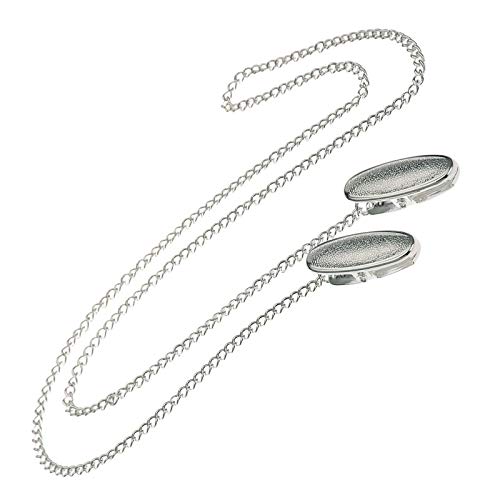 Serviettenkette 64 cm versilbert - hochwertige Fixierkette mit Serviettenklammern, Hals-Serviettenhalter für Dinner & Festtafel von H.Bauer jun.