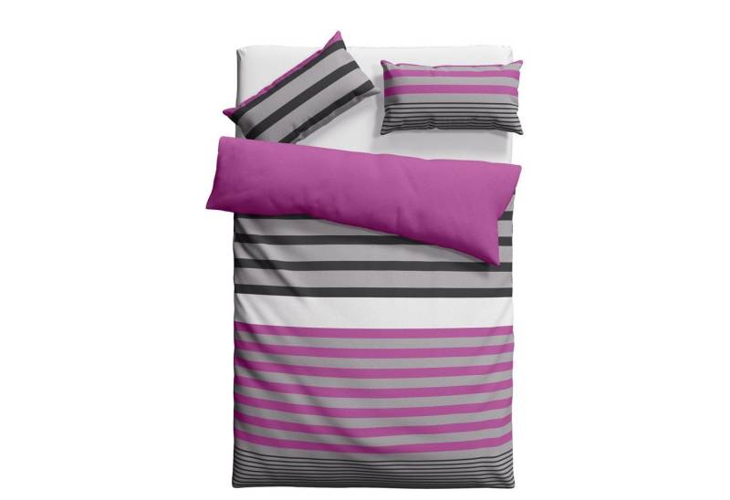 H.I.S Bettwäsche Majoran, Polycotton recycelt, 2 teilig, gestreifte Bettwäsche in verschiedenen Qualitäten von H.I.S