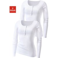 H.I.S Langarmshirt "mit kurzer Knopfleiste" 2er-Pack, aus modischer Rippqualität H.I.S Langarmshirt "mit kurzer Knopfleiste" 2er-Pack, aus modischer Rippqualität von H.I.S