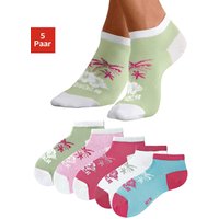 H.I.S Sneakersocken, (Packung, 5 Paar), im farbenfrohen Hawaii Design von H.I.S