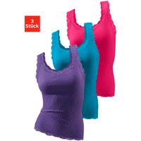 H.I.S Spitzentop "aus Feinripp", (3er-Pack), aus weicher Baumwoll-Qualität von H.I.S