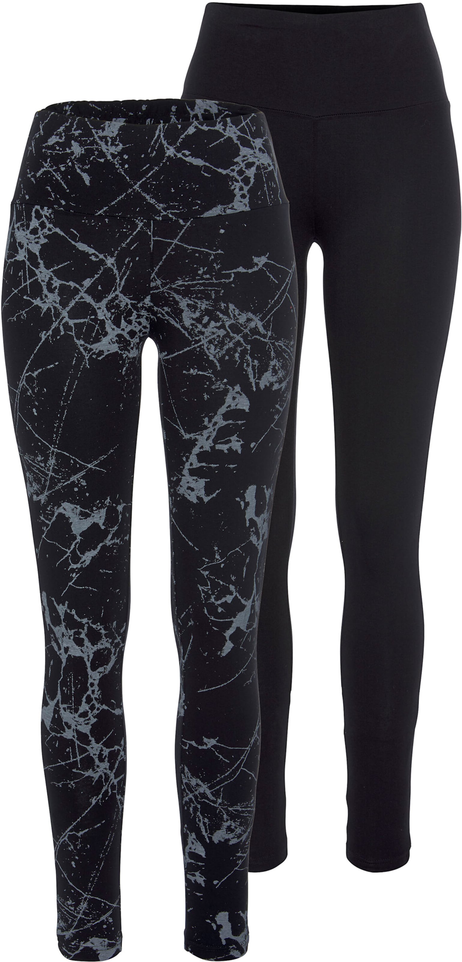 Leggings in schwarz-bedruckt, schwarz-uni von H.I.S von H.I.S