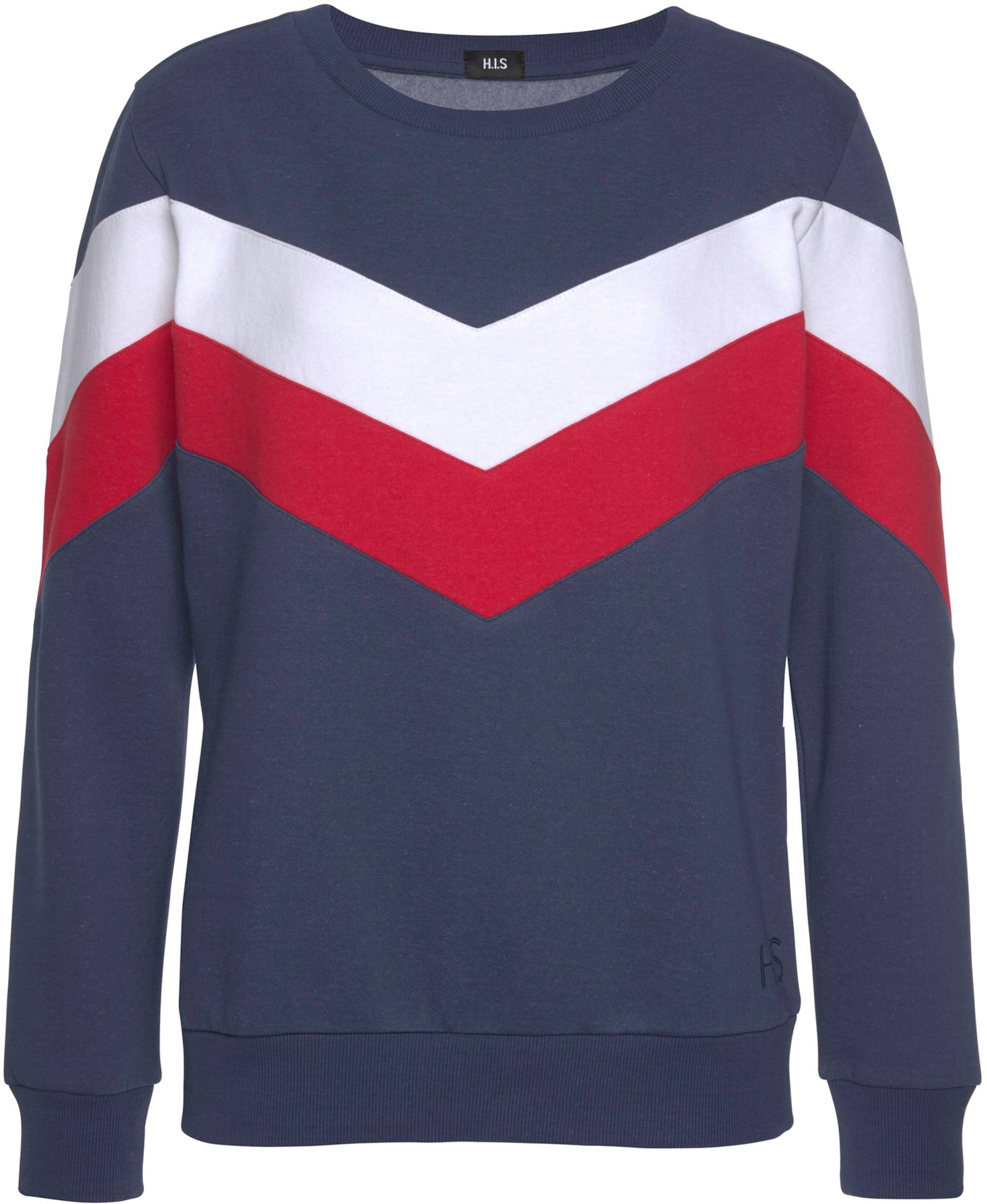 Sweatshirt in marine-rot-weiß von H.I.S von H.I.S