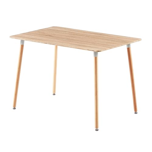 H.J WeDoo Esstisch Rechteckig Esszimmertisch Tisch, Skandinavisch Küchentisch Buchenholz für 4-6 Stühle, Eiche 110 x 70 x 74 cm von H.J WeDoo