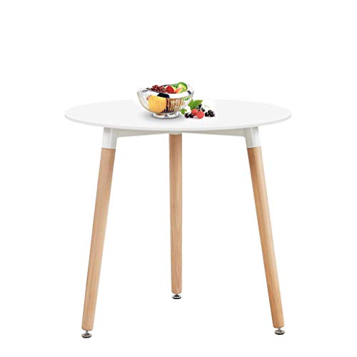H.J WeDoo Runder Esstisch Weiss Küchentisch, Holz, 80 * 80 * 72 cm, Beine Natur, Gummi Untersetzer, Weiß H.J WeDoo Runder Esstisch Weiss Küchentisch, Holz, 80 * 80 * 72 cm, Beine Natur, Gummi Untersetzer, Weiß von H.J WeDoo