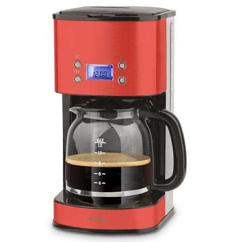 H.Koenig MG30 Kaffeefiltermaschine / 12-20 Tassen / 1,5 L / LCD Bildschrim / programmierbar / rot von H.Koenig