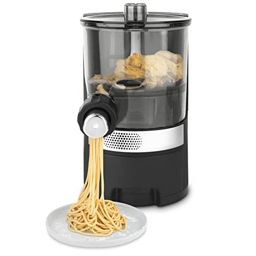 H.Koenig Nudelmaschine HOMY90, 600 g Teig, 375 ml Wasser, 6 automatische Programme ohne Gluten, 7 Nudelformen: Spaghetti, Penne, Lasagne, Fettucine, Tagliatelle, integrierte Waage, 220 W von H.Koenig