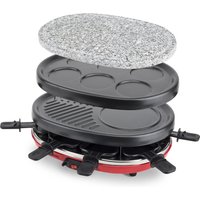 H.Koenig RP412 Raclette-Gerät 4 in 1 / 8 Personen / Raclette, Natursteingrill, Crepe-Platte und Gril von H.Koenig