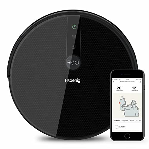 H.Koenig SWRC130 Gyro+ WaterMop Staubsauger Roboter WiFi Wischmopp Intelligent Kraftvoll Leise Schnell Autonom 120min, 4 Zyklen, Wochenprogramm, HEPA-Filter, Schwarz H.Koenig SWRC130 Gyro+ WaterMop Staubsauger Roboter WiFi Wischmopp Intelligent Kraftvoll Leise Schnell Autonom 120min, 4 Zyklen, Wochenprogramm, HEPA-Filter, Schwarz von H.Koenig