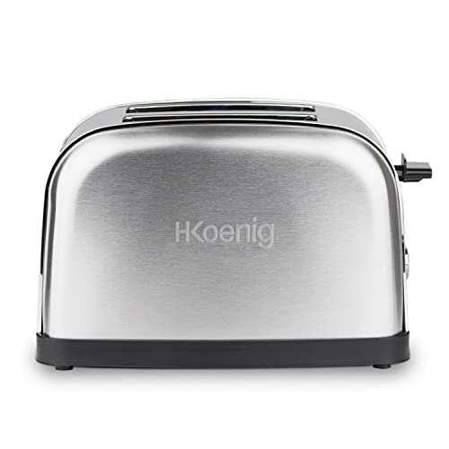 H.Koenig TOS7 Toaster / 2 Scheiben / 6 Bräunungsstufen / 850 W / Edelstahl / silber von H.Koenig