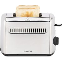 H.Koenig Toaster  TOS9 / 2 Breite Schlitze 40mm /  Edelstahl /  Vintage / 7 Stufen Bräunung / Auftau von H.Koenig