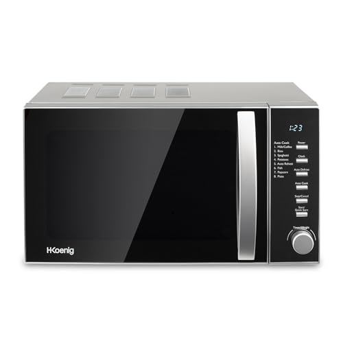 H.Koenig VIO2 Mikrowelle VIO2-20L-Drehteller 24,5cm-Multifunktion 6 Heizstufen und Abtaufunktion-Timer bis zu 30 min-leistungsstark 700W, Kunststoff, 20 liters, Schwarz von H.Koenig