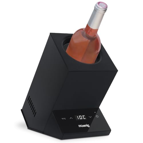 H.Koenig Weinkühler LVX26, Weißwein, Rotwein, Rosé, Champagner, bis zu 9 cm Durchmesser, Temperaturregelung von 5° bis 18° Celsius, digitale Steuerung, Leistung: 72 W von H.Koenig