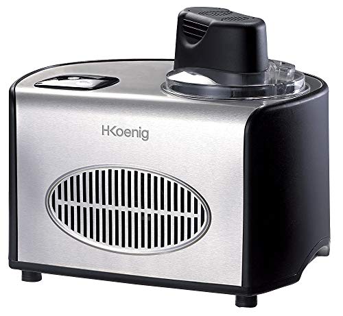 H.Koenig professionelle Eismaschine HF250 - Elektrisch - 1,5 L - 150 W - Kühlfunktion - Schnelle Zubereitung - Eis, Frozen Joghurt und Sorbet von H.Koenig