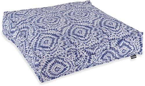 HOCK Badu Batik Steel Outdoor Matratzenkissen 50x50x10cm col. 03 blau von HOCK