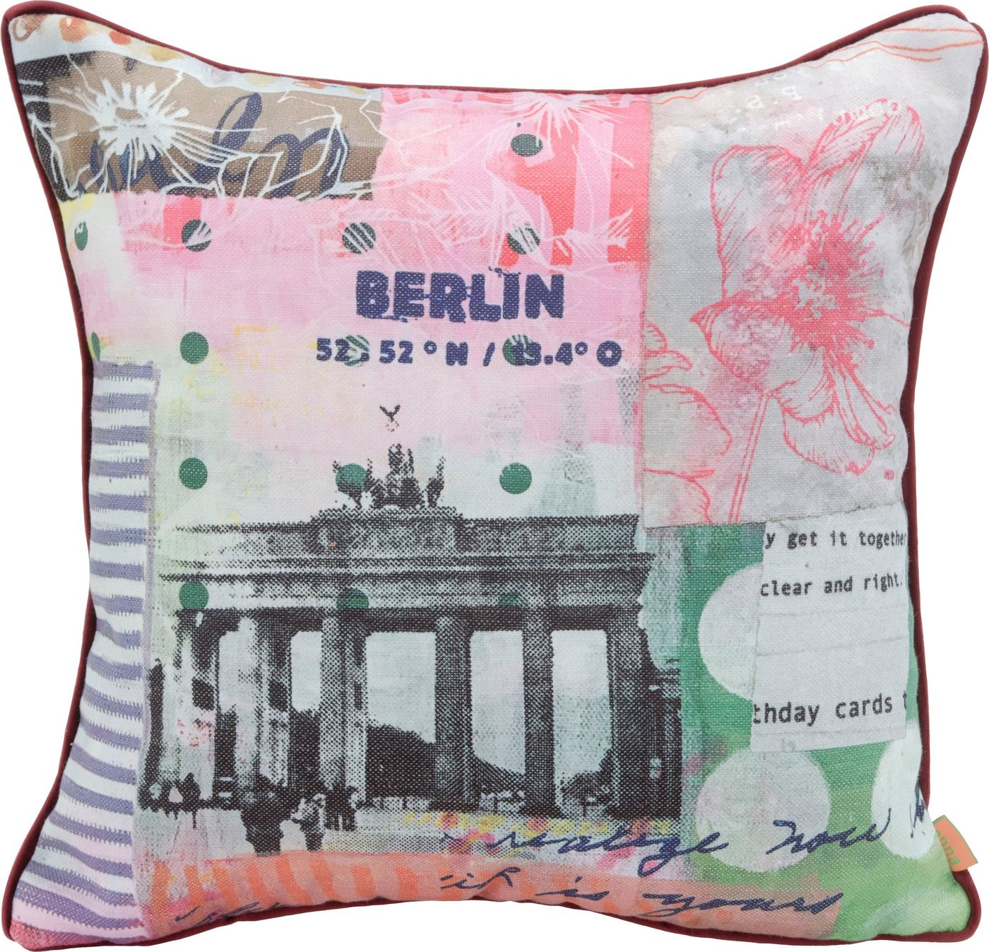 H.O.C.K. Dekokissen Lieblingsstädte BERLIN, mit Berlin-Motiv, Wendekissenhülle mit Füllung, 1 Stück von H.O.C.K.
