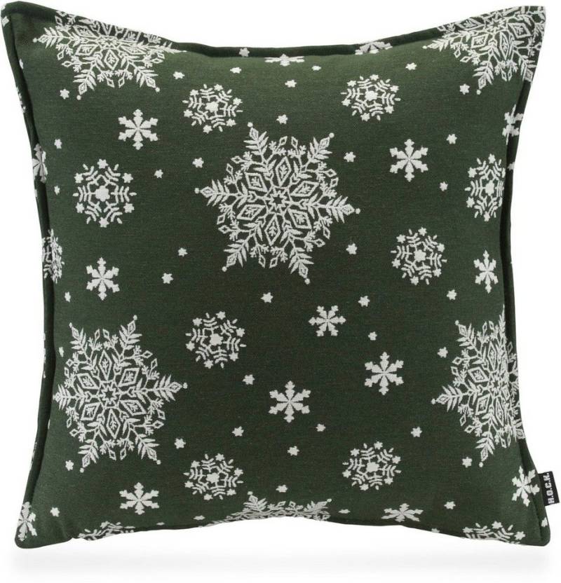 H.O.C.K. Dekokissen Snow Flakes, Schneeflocke, traditionell, bestickte Schneeflocken, inkl. Füllung von H.O.C.K.