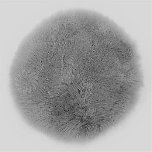 H.O.C.K. Fell-Sitzauflage Sitzkissen rund/eckig flauschig Indoor (rund Ø34cm, grau) von H.O.C.K.