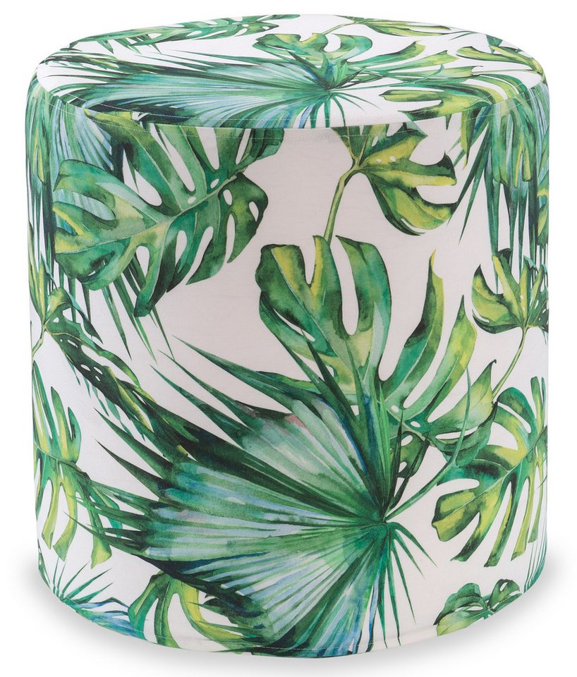 H.O.C.K. Sitzhocker H.O.C.K. Beach Life Outdoor Hocker rund Pouf ø45x45cm Palm Garden, Hocker, Sitzhocker, Pouf Hocker, Barhocker - wetterfest, vielseitig von H.O.C.K.