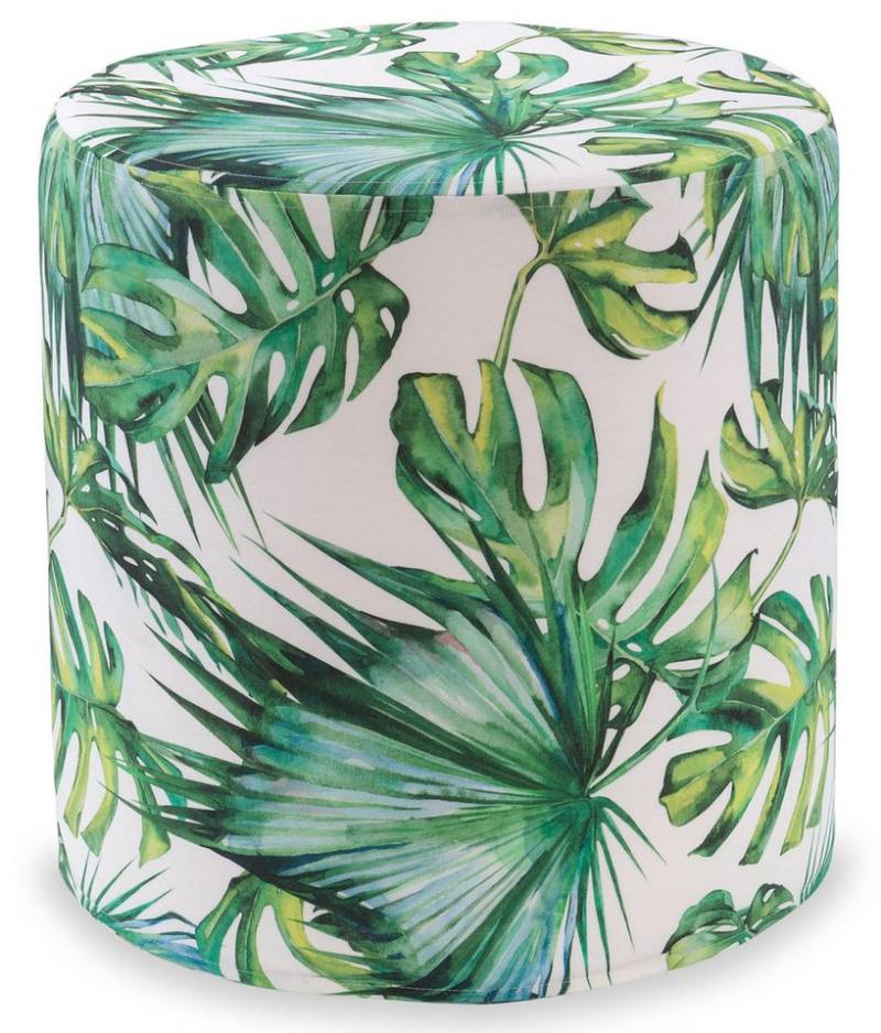 H.O.C.K. Sitzhocker H.O.C.K. Beach Life Outdoor Hocker rund Pouf ø45x45cm Palm Garden, Hocker, Sitzhocker, Pouf Hocker, Barhocker - wetterfest, vielseitig von H.O.C.K.