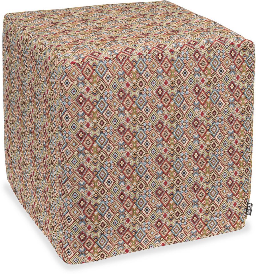 H.O.C.K. Sitzhocker H.O.C.K. Juan Outdoor Hocker eckig 45x45x45cm bunt multi sun boho, Hocker, Sitzhocker, Pouf Hocker, Barhocker - wetterfest, vielseitig von H.O.C.K.