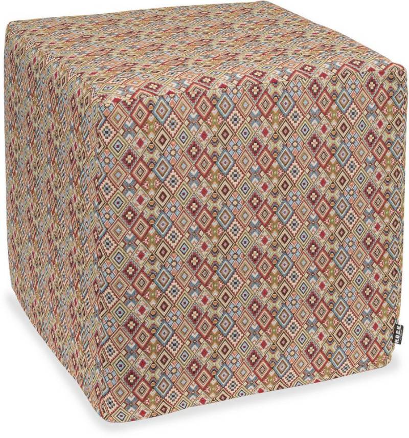 H.O.C.K. Sitzhocker H.O.C.K. Juan Outdoor Hocker eckig 45x45x45cm bunt multi sun boho, Hocker, Sitzhocker, Pouf Hocker, Barhocker - wetterfest, vielseitig von H.O.C.K.