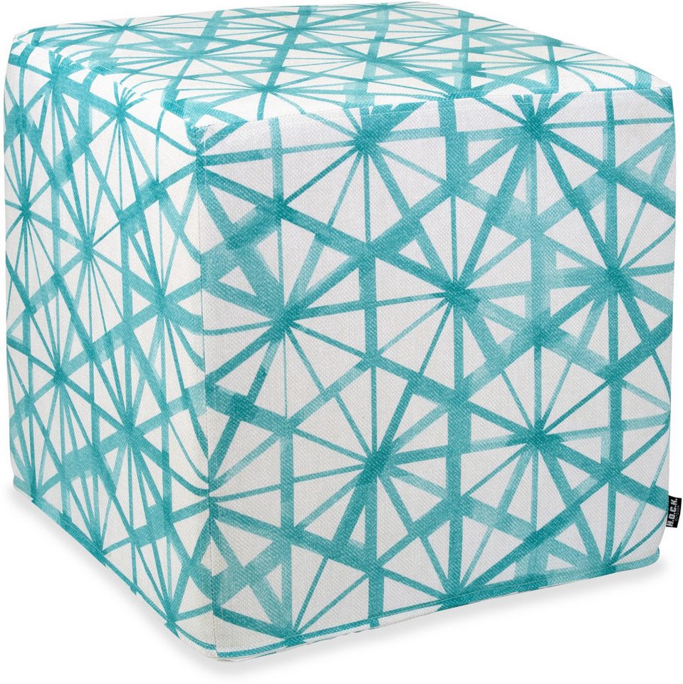 H.O.C.K. Sitzhocker H.O.C.K. Kami Outdoor Hocker eckig 45x45x45cm türkis aqua malle, Hocker, Sitzhocker, Pouf Hocker, Barhocker - wetterfest, vielseitig von H.O.C.K.