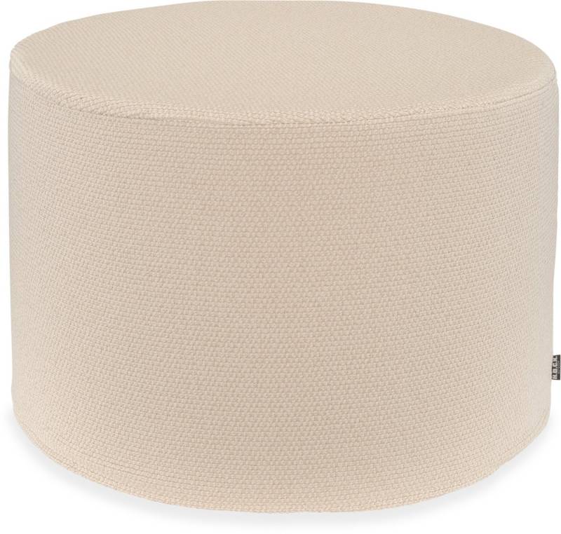 H.O.C.K. Gartenlounge-Hocker H.O.C.K. Madrid Outdoor + Indoor Hocker rund ø60x40cm creme in&out (Einzelteil), Outdoor-Hocker: Wasserabweisend, Garten, wetterfest, UV-Beständig von H.O.C.K.