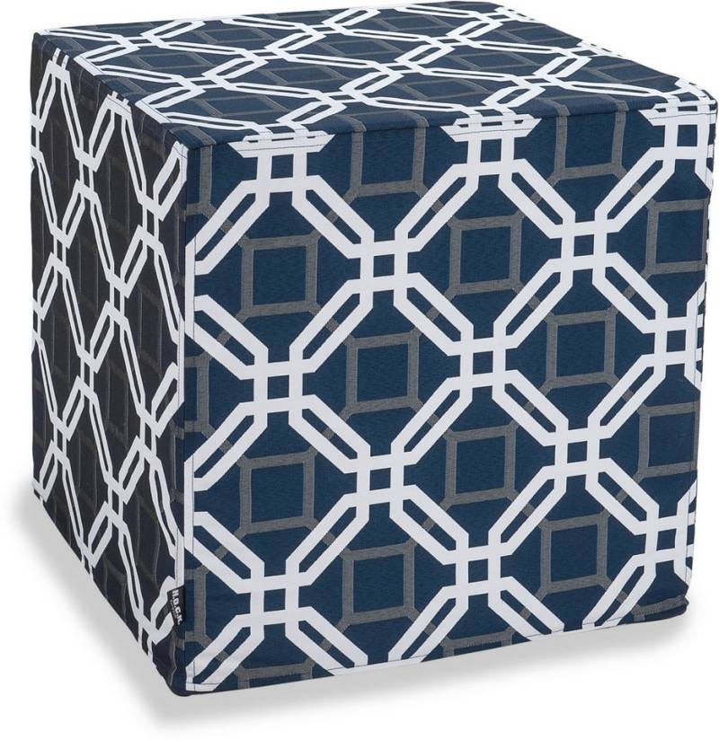 H.O.C.K. Sitzhocker H.O.C.K. Natolda Outdoor Cube/ Sitzwürfel 45x45x45cm navy 441 sun, Hocker, Sitzhocker, Pouf Hocker, Barhocker - wetterfest, vielseitig von H.O.C.K.