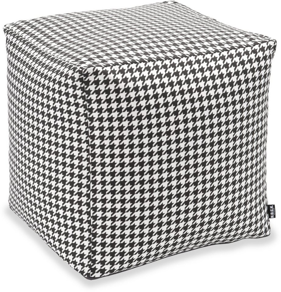 H.O.C.K. Sitzhocker H.O.C.K. Pictave Outdoor Bean Cube Pouf 40x40x40cm schwarz weiß, Hocker, Sitzhocker, Pouf Hocker, Barhocker - wetterfest, vielseitig von H.O.C.K.