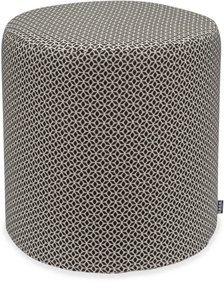 H.O.C.K. Sitzhocker H.O.C.K. Pulco Outdoor Hocker rund ø45x45cm schwarz kleingemustert, Hocker, Sitzhocker, Pouf Hocker, Barhocker - wetterfest, vielseitig von H.O.C.K.