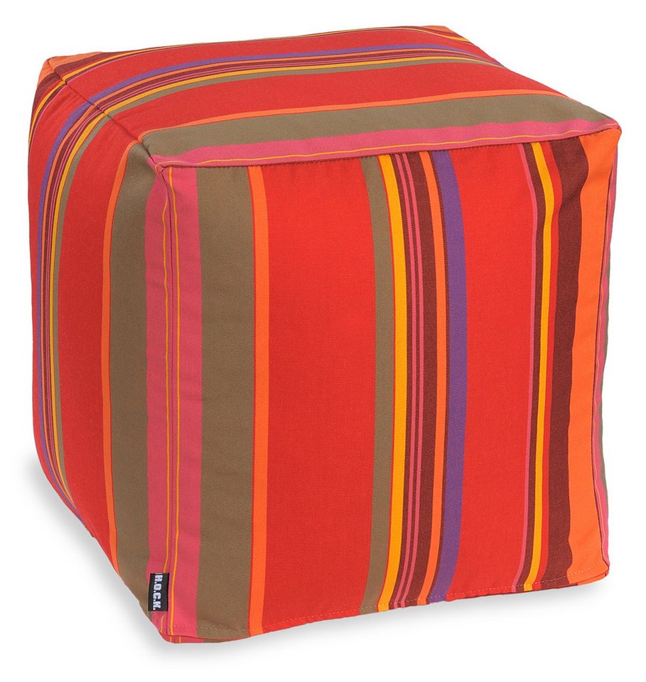 H.O.C.K. Sitzhocker H.O.C.K. Yucatan Outdoor Bean Cube Pouf 40x40x40cm rot, Hocker, Sitzhocker, Pouf Hocker, Barhocker - wetterfest, vielseitig von H.O.C.K.