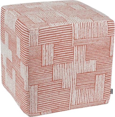 H.O.C.K. Lou Hocker Cube - Texturiertes Linienmuster, 45x45x45 cm (rost Terra) von H.O.C.K.