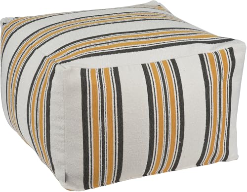 H.O.C.K. Sera Duo Bean Cube Hocker - Modernes Doppelstreifen-Design, 60x60x40 cm (maiz schwarz) von H.O.C.K.