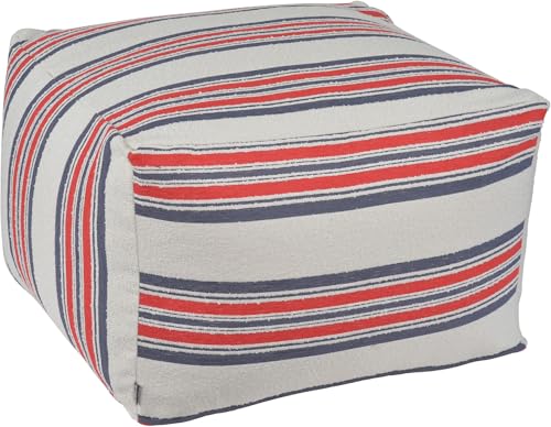 H.O.C.K. Sera Duo Bean Cube Hocker - Modernes Doppelstreifen-Design, 60x60x40 cm (rot blau) von H.O.C.K.