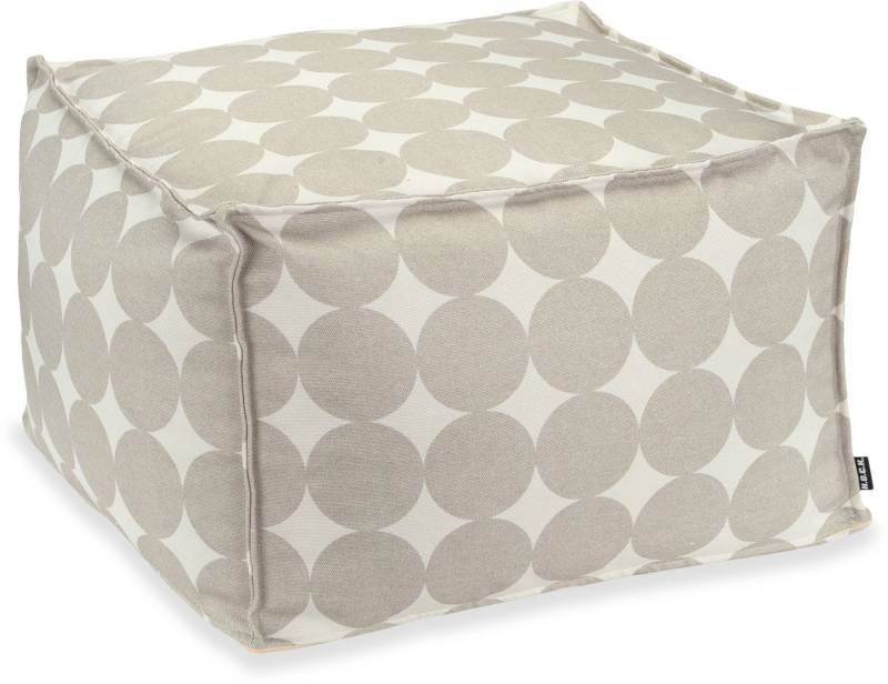 H.O.C.K. Sitzhocker H.O.C.K. Circle Bean Cube Hocker Pouf 55x55x35cm Kreise beige col. 14, Hocker, Barhocker & Sitzhocker, Schminktischhocker, Wohnzimmer Hocker von H.O.C.K.