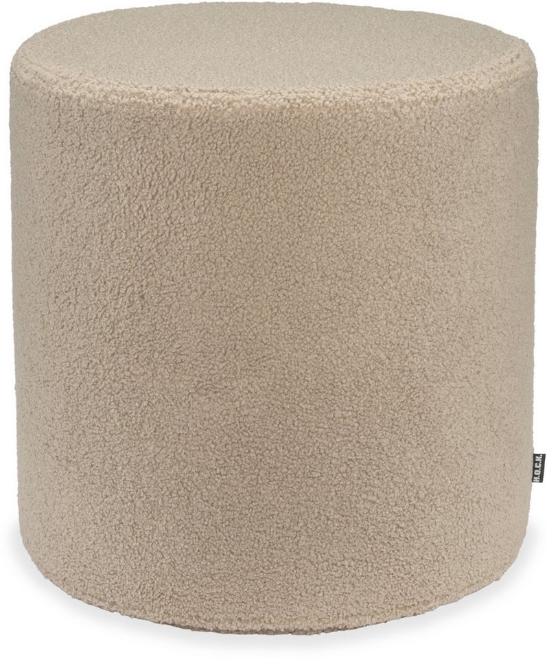 H.O.C.K. Sitzhocker H.O.C.K. Fino Hocker rund Pouf Teddystoff Bouclé ø45x45cm beige-taupe, Hocker, Barhocker & Sitzhocker, Schminktischhocker, Wohnzimmer Hocker von H.O.C.K.