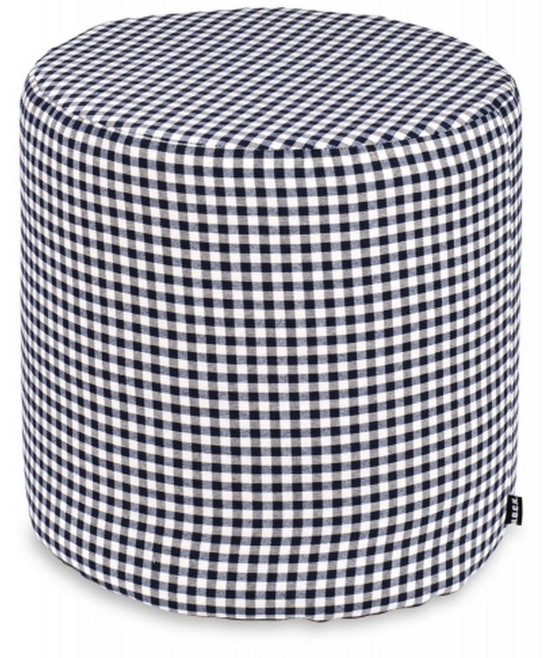 H.O.C.K. Sitzhocker H.O.C.K. Karo Mix Hocker rund Pouf ø45x45cm Gouble blau, Hocker, Barhocker & Sitzhocker, Schminktischhocker, Wohnzimmer Hocker von H.O.C.K.