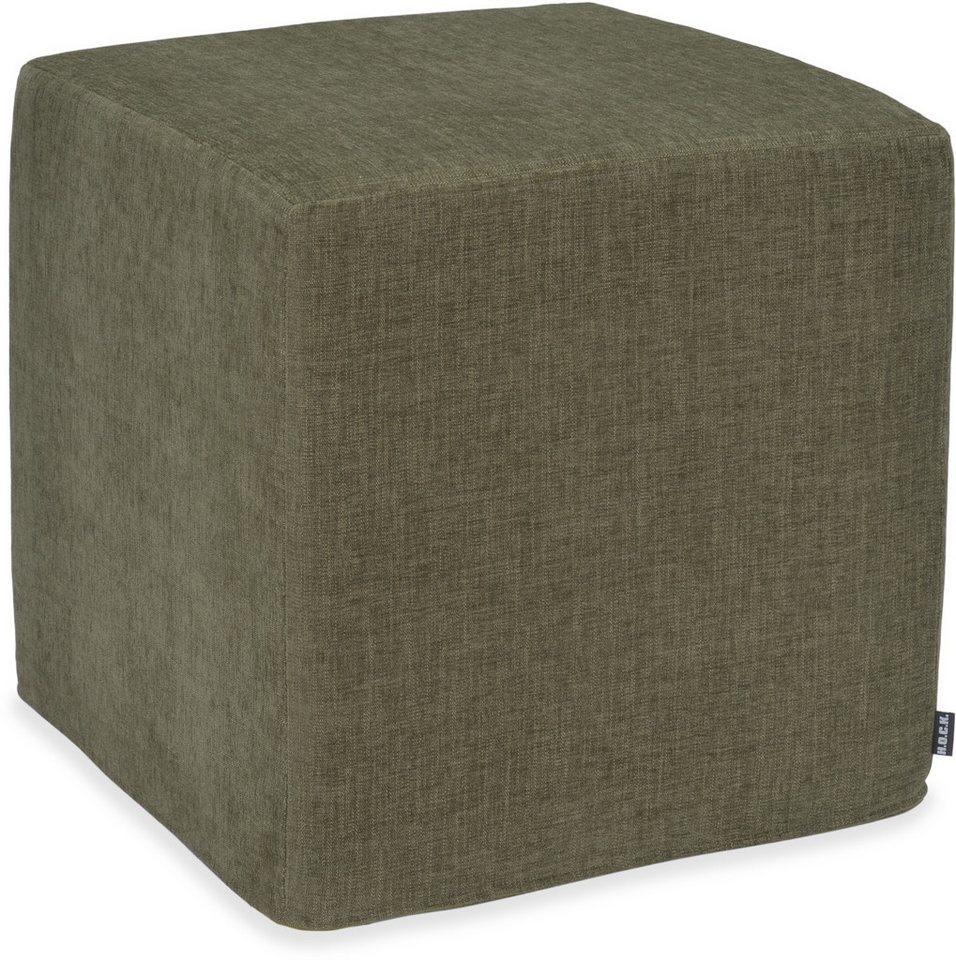 H.O.C.K. Sitzhocker H.O.C.K. Lucky Hocker Cube eckig 45x45x45cm olive col. 204, Hocker, Barhocker & Sitzhocker, Schminktischhocker, Wohnzimmer Hocker von H.O.C.K.