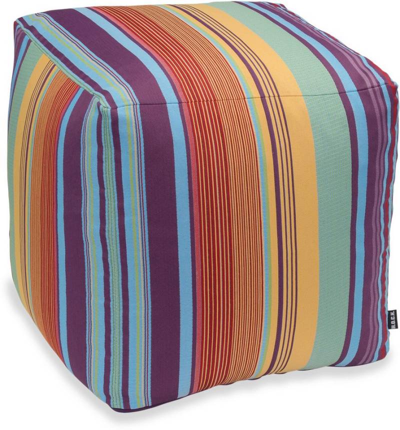 H.O.C.K. Sitzhocker H.O.C.K. Milane Bean Cube Pouf 40x40x40cm lila / gelb / hellblau, Hocker, Barhocker & Sitzhocker, Schminktischhocker, Wohnzimmer Hocker von H.O.C.K.