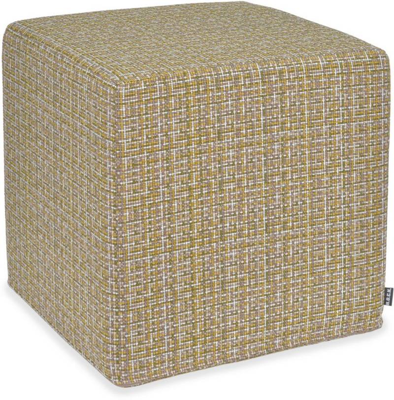H.O.C.K. Sitzhocker H.O.C.K. Mosaico Hocker Cube eckig 45x45x45cm gelb olive col. 24, Hocker, Barhocker & Sitzhocker, Schminktischhocker, Wohnzimmer Hocker von H.O.C.K.