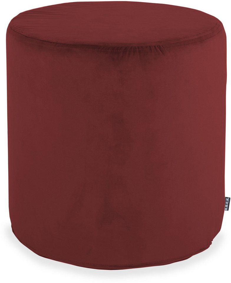 H.O.C.K. Sitzhocker H.O.C.K. Nobile Samt Hocker rund Pouf ø45x45cm indian-red, Hocker, Barhocker & Sitzhocker, Schminktischhocker, Wohnzimmer Hocker von H.O.C.K.