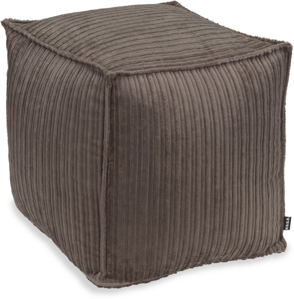 H.O.C.K. Sitzhocker H.O.C.K. Precious Cord Bean Cube Hocker eckig Pouf 40x40x40cm braun, Hocker, Barhocker & Sitzhocker, Schminktischhocker, Wohnzimmer Hocker von H.O.C.K.